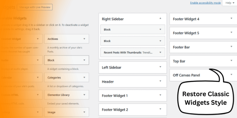 How to Restore Classic Widgets in WordPress